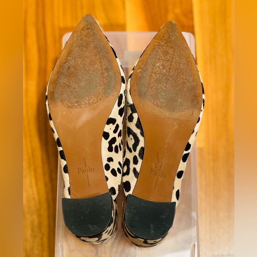 Paolo Black and Tan Mules with Leopard Print - Picture 5 of 5